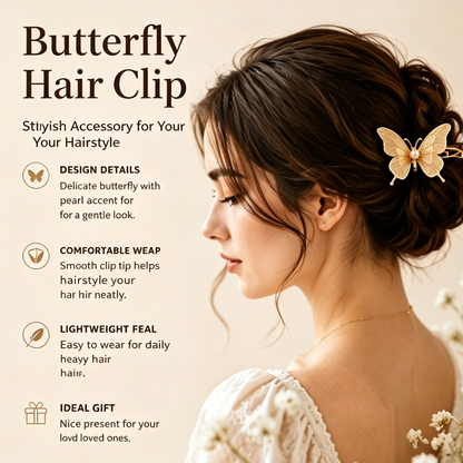 Purmegreen® Butterfly Pearl Hair Clip