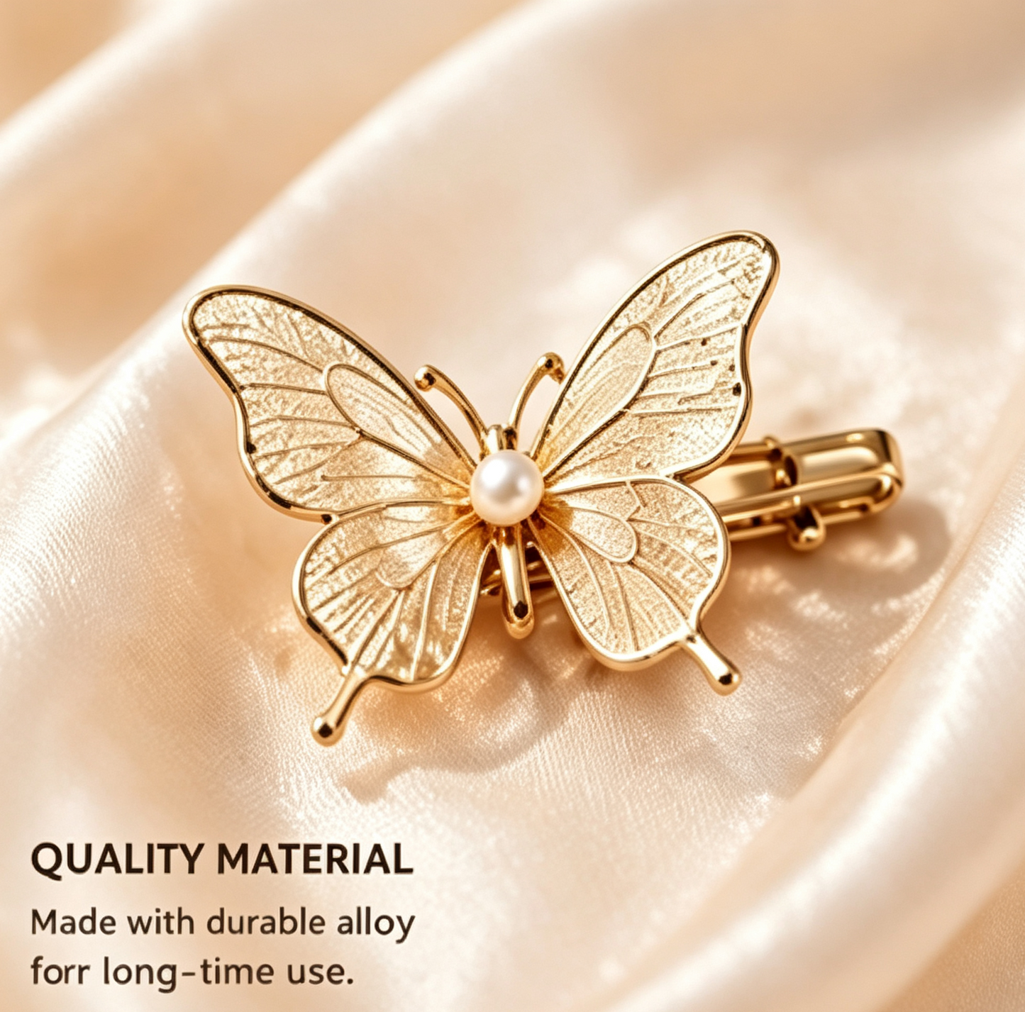 Purmegreen® Butterfly Pearl Hair Clip