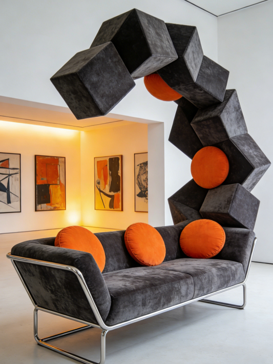 Geometric Deconstructivist Sofa | Modular Futuristic Living Room Furniture