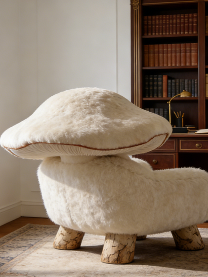 Whimsical Mushroom Plush Armchair | Cozy Forest-Inspired Living Room Lounge Chair
