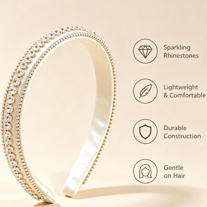 Purmegreen® Ivory Rhinestone Headband
