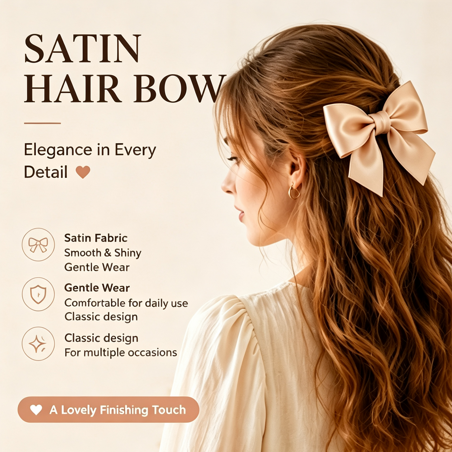 Purmegreen® Satin Bow Hair Clip