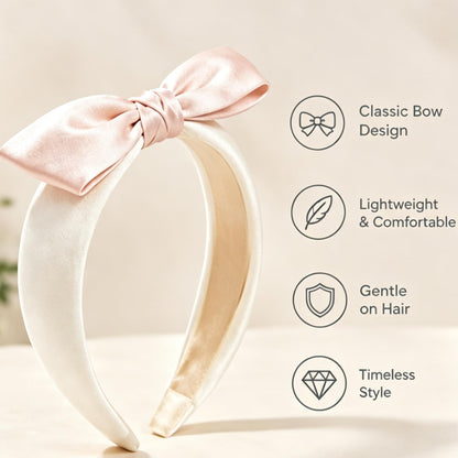 Purmegreen® Satin Bow Padded Headband