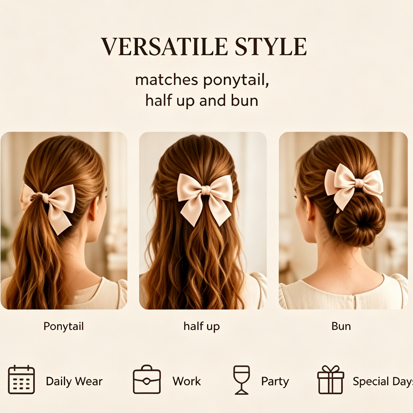 Purmegreen® Satin Bow Hair Clip