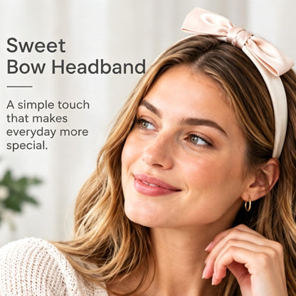 Purmegreen® Satin Bow Padded Headband
