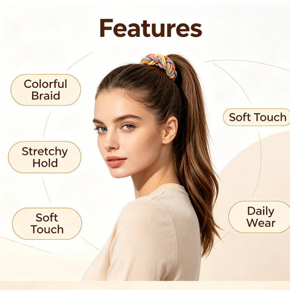 Purmegreen® Rainbow Braided Hair Tie