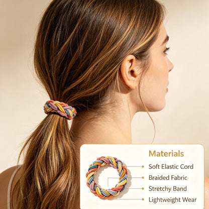 Purmegreen® Rainbow Braided Hair Tie