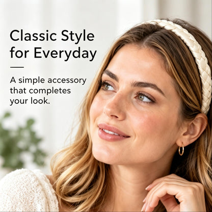 Purmegreen® Cream Braided Padded Headband