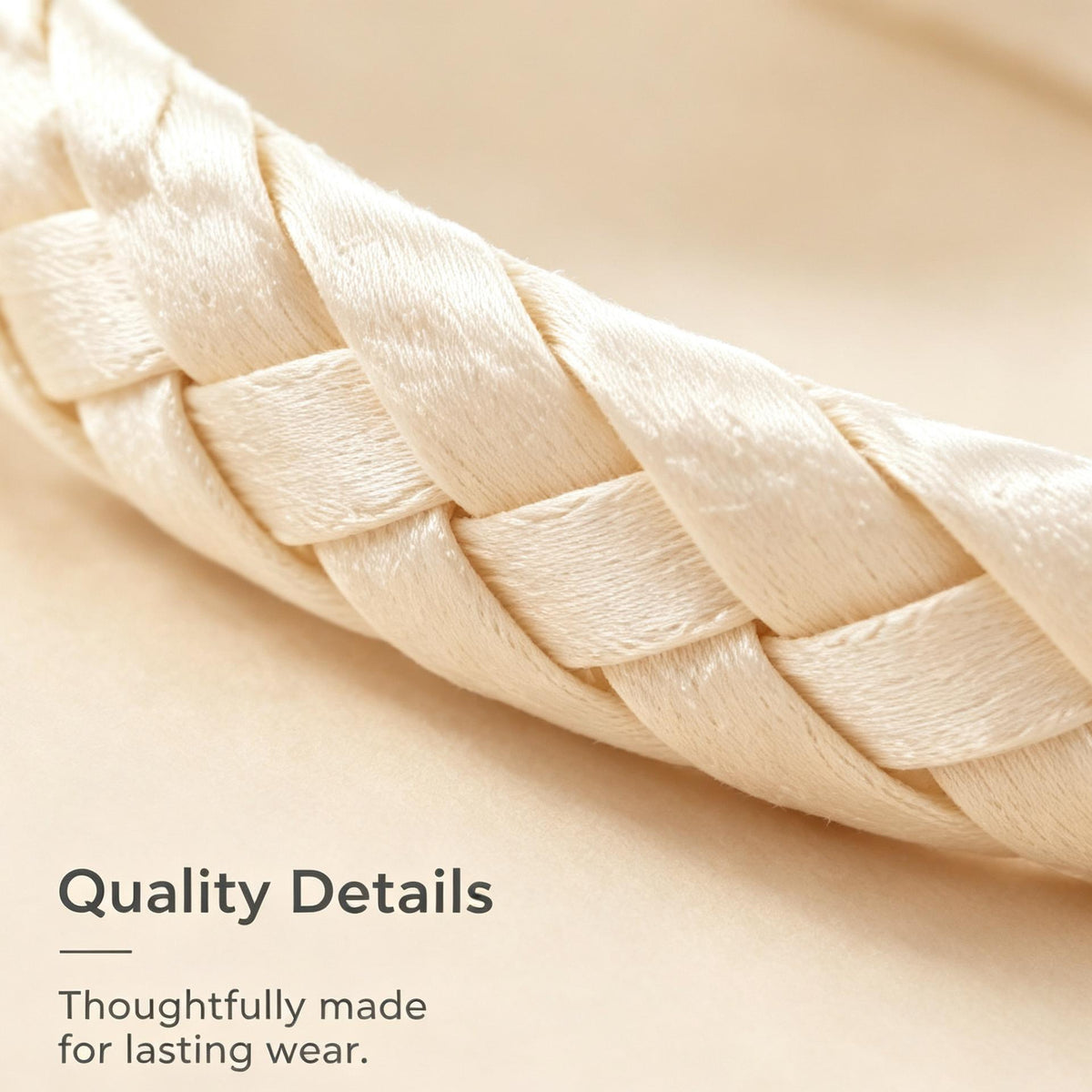 Purmegreen® Cream Braided Padded Headband