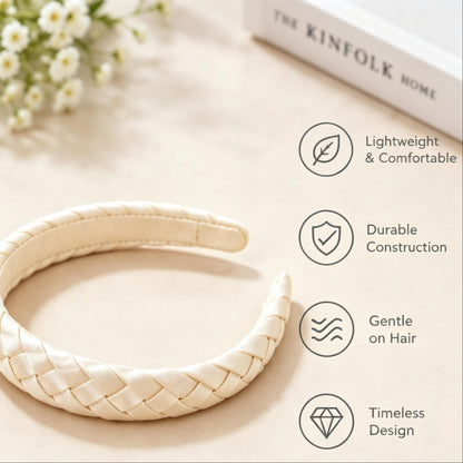 Purmegreen® Cream Braided Padded Headband