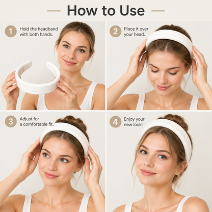 Purmegreen® Ivory Satin Padded Headband