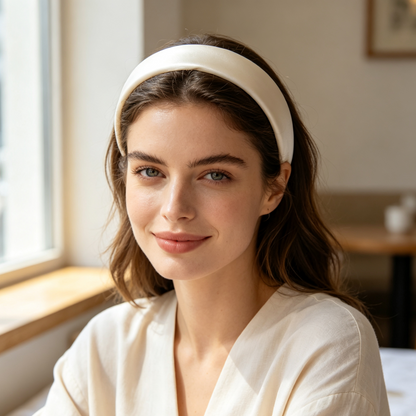 Purmegreen® Ivory Satin Padded Headband