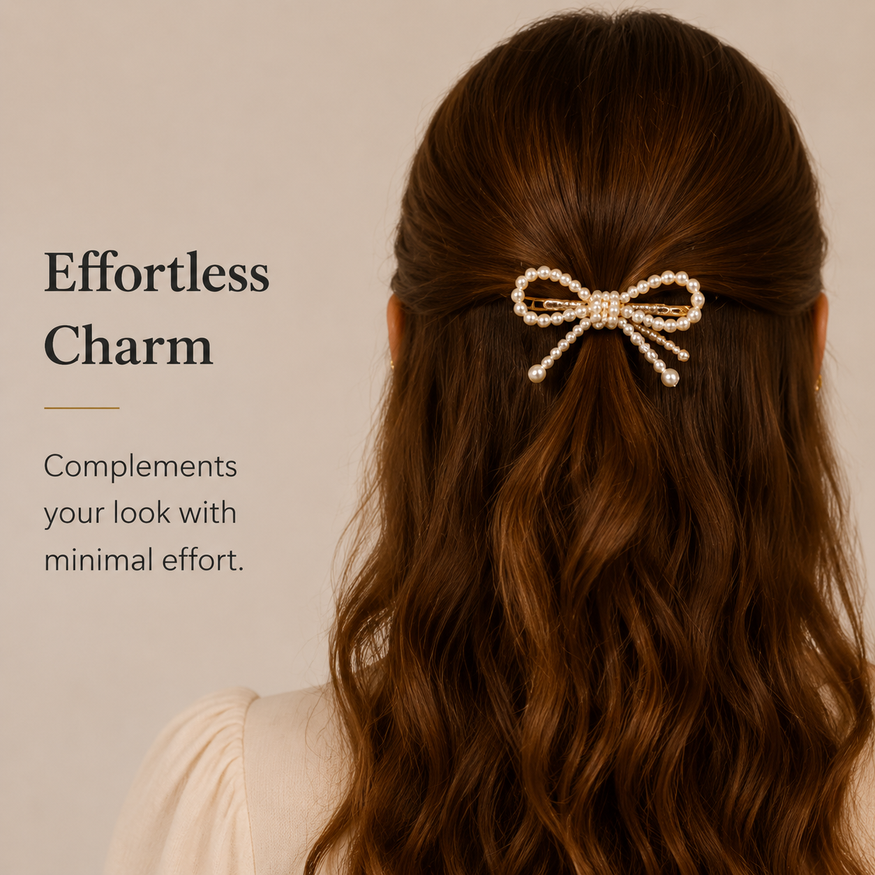 Purmegreen® Pearl Bow Hair Clip