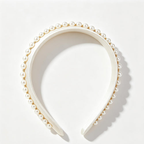 Purmegreen® Satin Imitation Pearl Headband