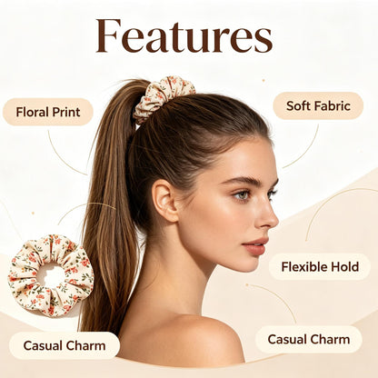 Purmegreen® Vintage Floral Print Scrunchie