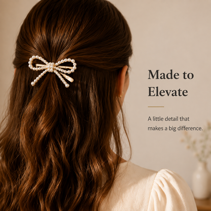 Purmegreen® Pearl Bow Hair Clip