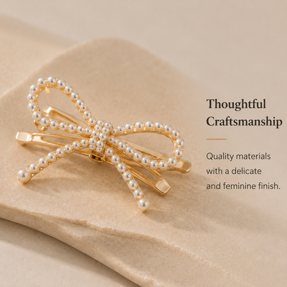 Purmegreen® Pearl Bow Hair Clip