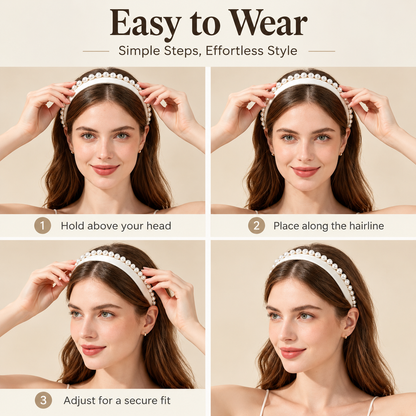 Purmegreen® Satin Imitation Pearl Headband