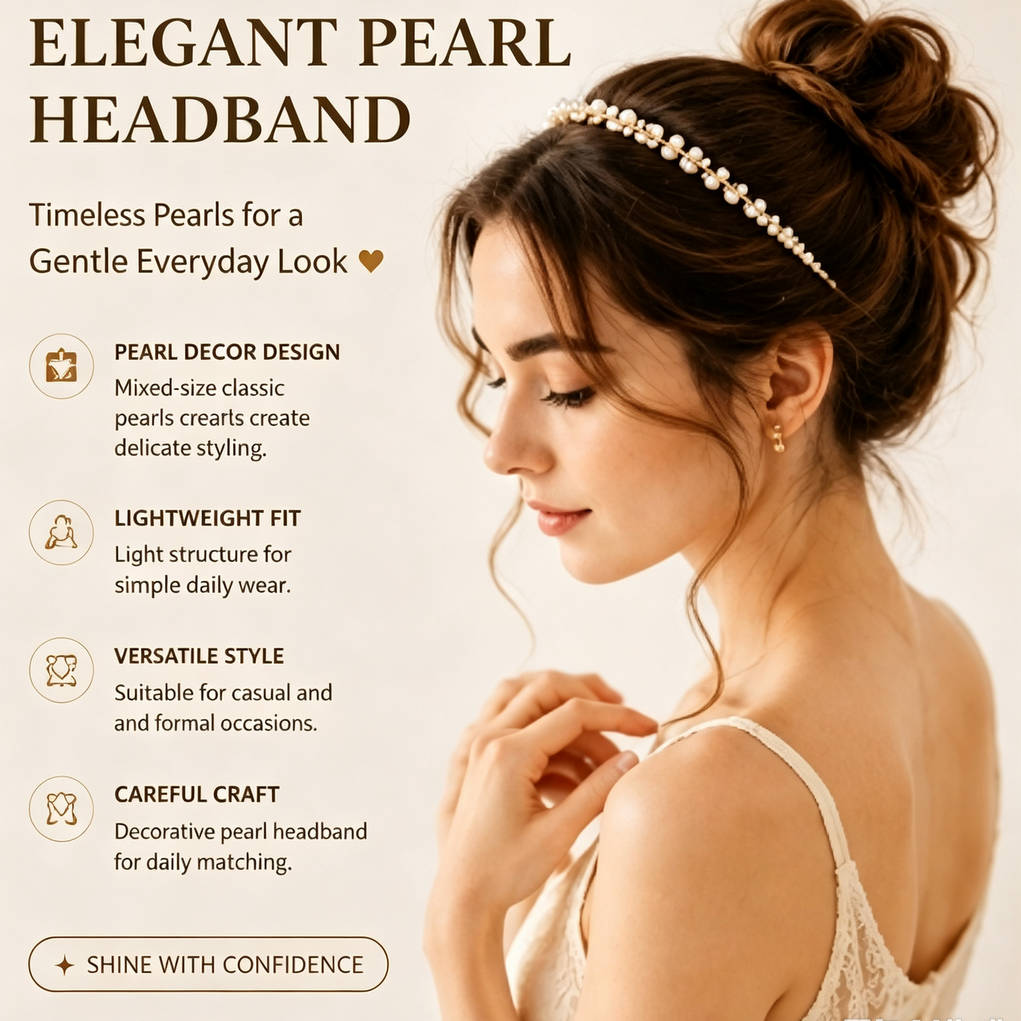 Purmegreen® Elegant Pearl Headband