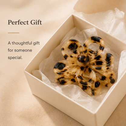Purmegreen® Tortoiseshell Flower Hair Claw