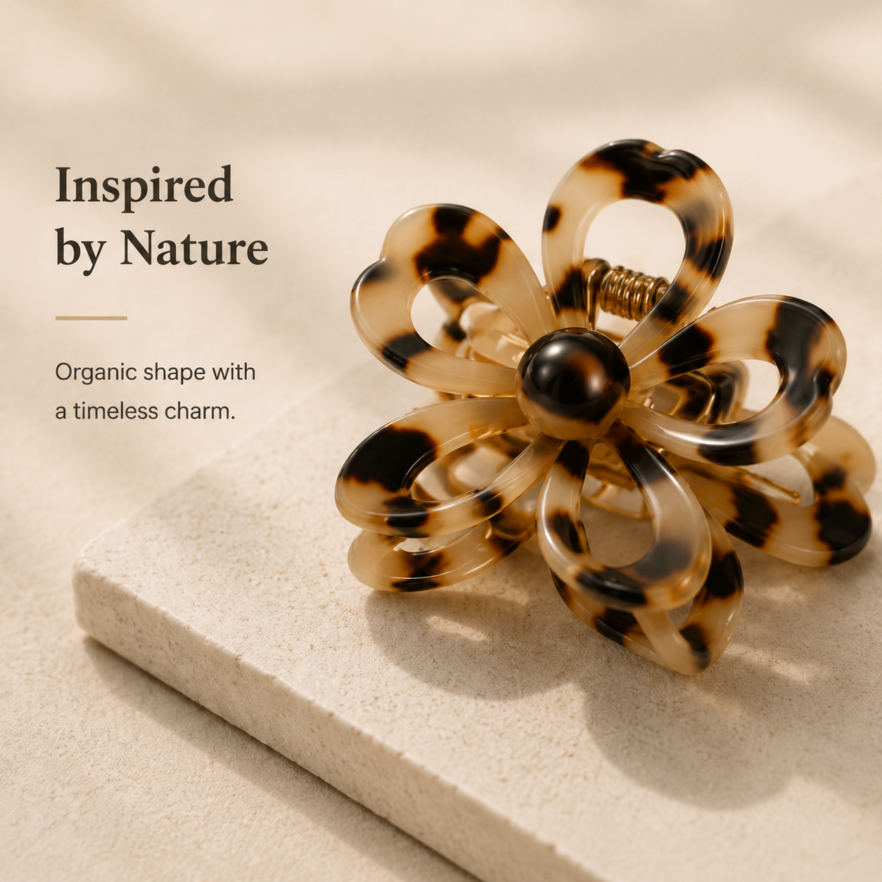 Purmegreen® Tortoiseshell Flower Hair Claw