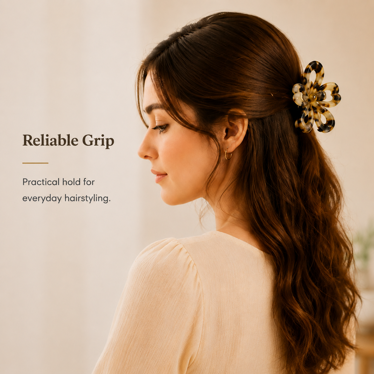 Purmegreen® Tortoiseshell Flower Hair Claw