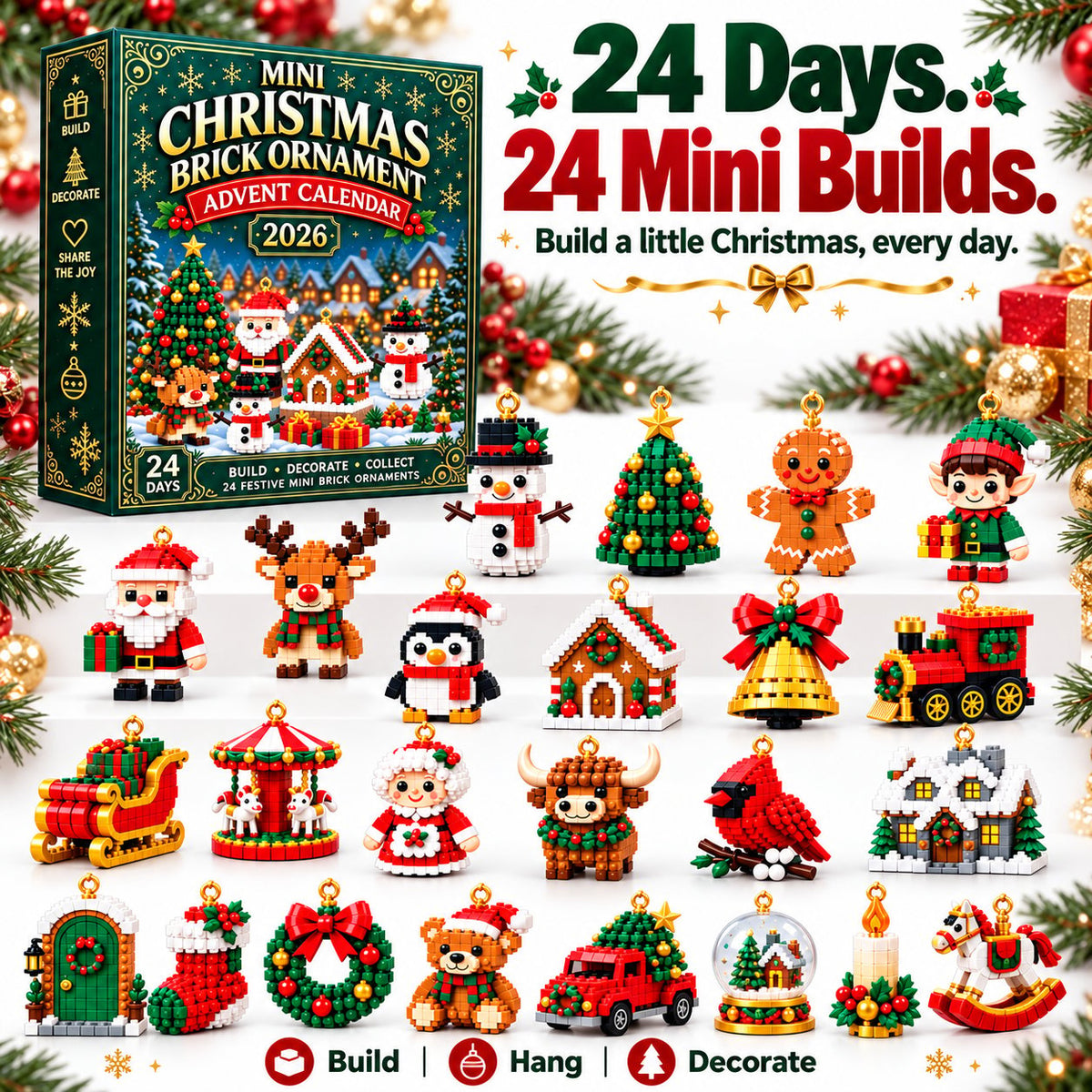 🎅🔥 50% OFF ✨ Christmas Countdown Brick Building Advent Calendar For Families