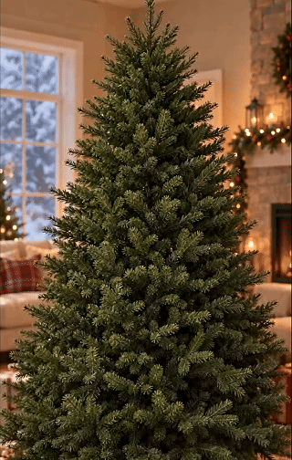 Christmas tree decorated with handmade brick ornaments